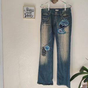 People‎ for Peace 💜 Boho Hippie Embroidered Jeans